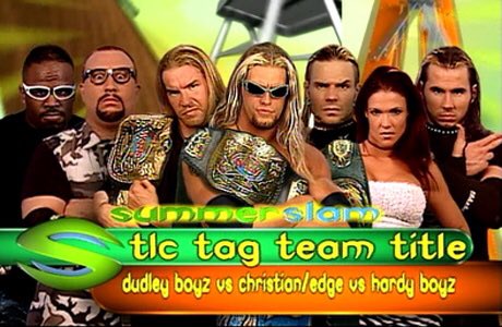 bullyray5150's tweet photo. Stealing shows was our business...and business was good.

18yrs ago at #SummerSlam 

TLC 1

Then...Now...Forever. 

@WWE @WWEUniverse https://t.co/0AtvlLiNrc