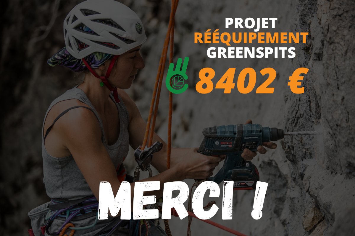 Le projet rééquipement Greenspits est en bonne voie ! 
Phase 1 : #crowdfunding ✅ 
Merci pour votre soutien 🙏 ! #reequipement #greenspits #rockclimbing #upstanders Restons connectés au rocher !!! 
En savoir plus ici : greenspits.com/projet-reequip…