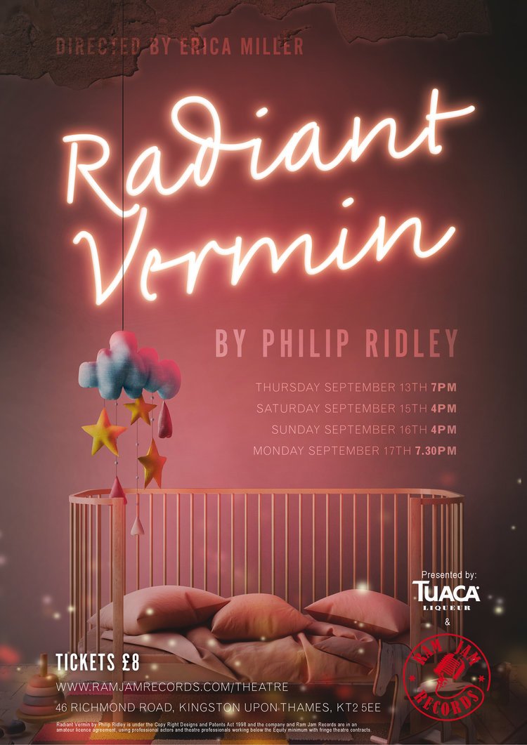 Very excited to be performing the role of Ollie in Radiant Vermin at <a href="/Ramjamrecords/">RamJamRecords</a> in September. See below for dates and tickets.  ramjamrecords.co.uk/theatre/