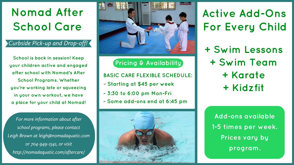 SwimNomad's tweet photo. Introducing...NOMAD After School Care! Click for more info! 

https://t.co/XWtHzwMmfu https://t.co/ZFOt3jnbgV