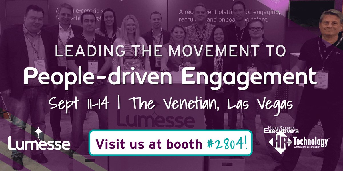 Did you know that Lumesse is the first provider to the market, offering a true people-centric solution? Visit our booth 2804 at #HRTechConf to find out more. #HR
