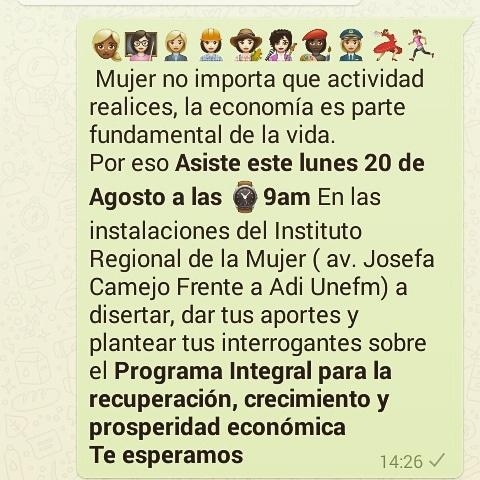 Las invito mujeres Guerreras d Falcón Mañana 9am en Iremujer. Todo sobre el programa económico <a href="/vclarkb/">Víctor Clark Boscán</a> <a href="/psuvfalcon/">PSUV FALCÓN</a>
