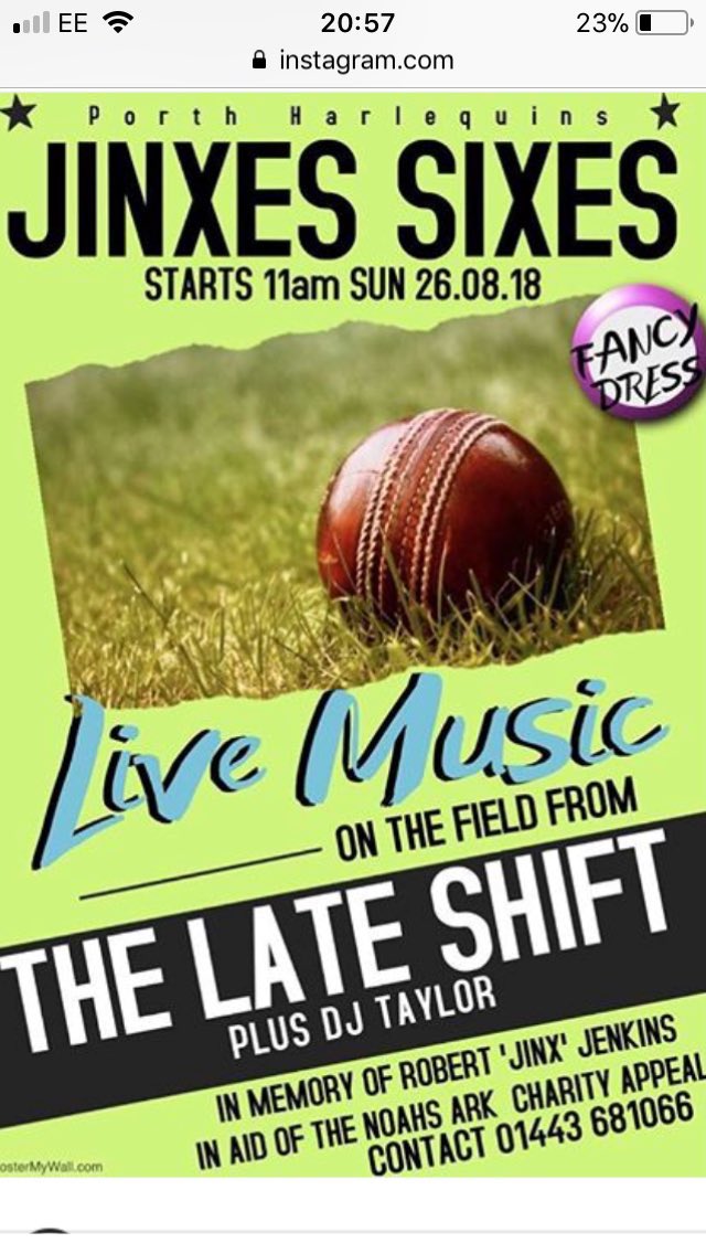 Great day for a great cause, get your teams in 🏏🏏☀️🍻
