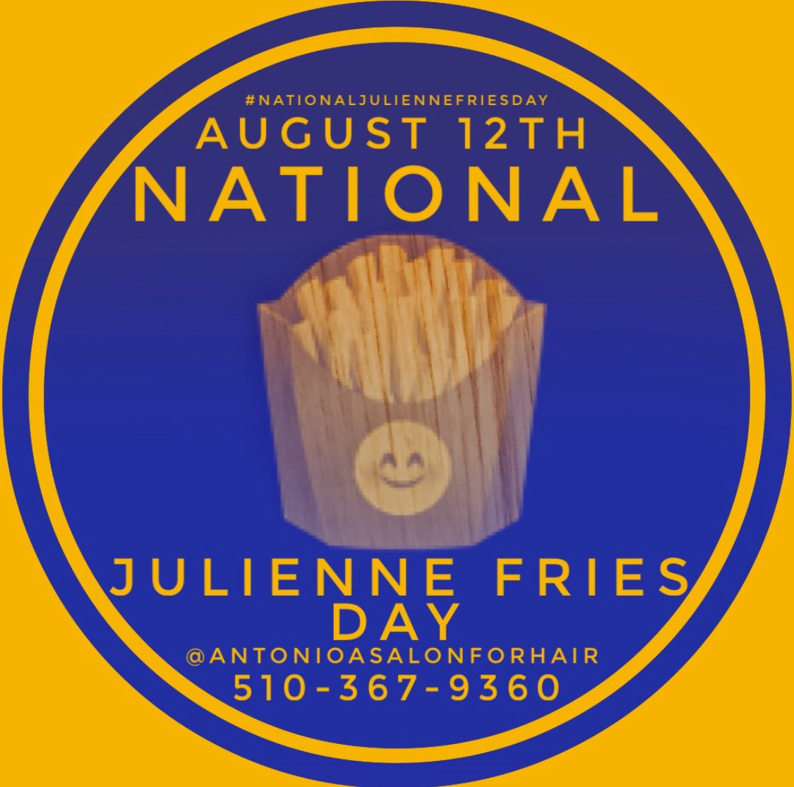 ASalonForHair's tweet photo. On #Aug12th ๐#FrenchFryLovers Nationwide ๐บ๐ธ celebrate #NationalJulienneFriesDay ๐.On this #SundayFunDay , #53rdDayOfSummer ๐. #TreatYourself to a #GiftCard ๐ณor #GiftCertificate ๐for a #BackToSchoolMakeover ๐Have #BackToSchoolProofHair ๐at @ASalonForHair https://t.co/a7NqpRnzF3
