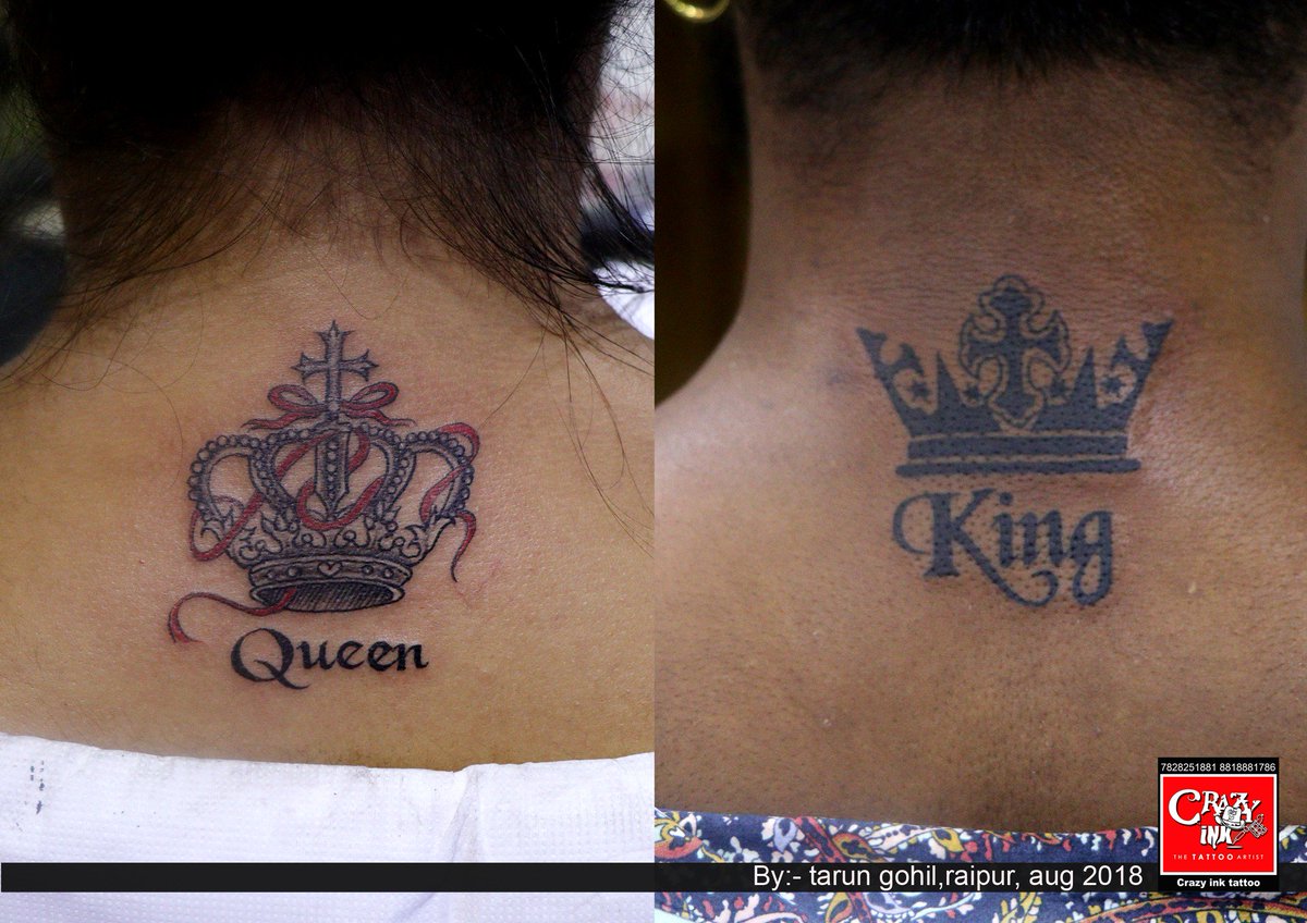 Dark black Small Simple King Crown tattoo  superb finishing on bac  Crown tattoo Crown neck tattoo  Crown tattoos for women
