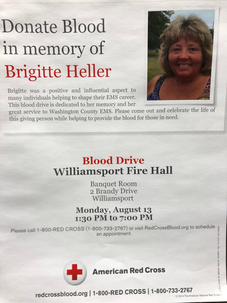 #Giveblood tomorrow in memory of Brigette Heller.