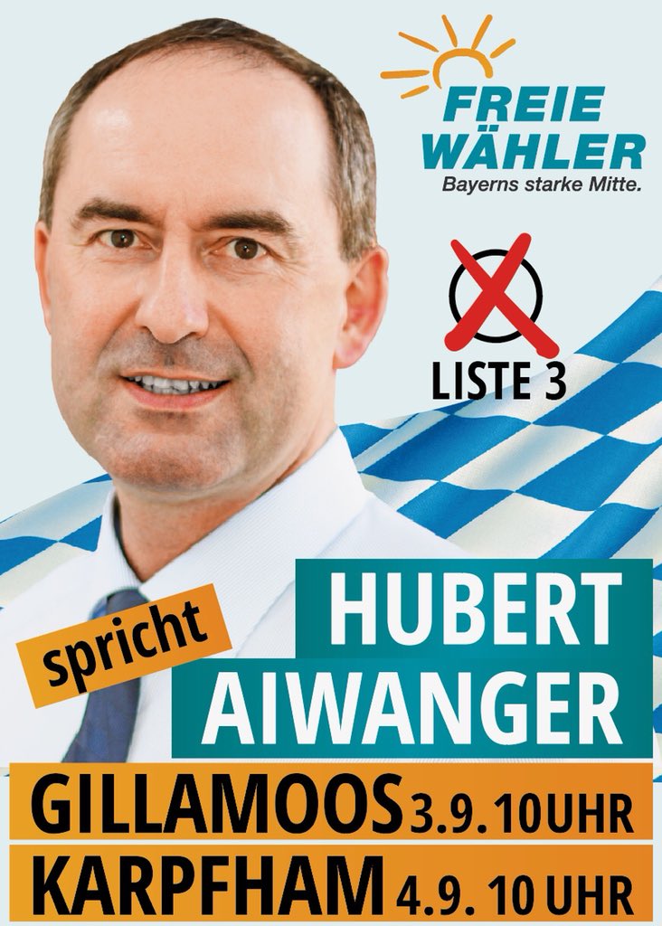 HubertAiwanger's tweet photo. Bitte zahlreich kommen und Stärke demonstrieren! Es geht in die heiße Phase! #Gillamoos #Karpfham #FREIEWÄHLER https://t.co/MhpB75hIuD