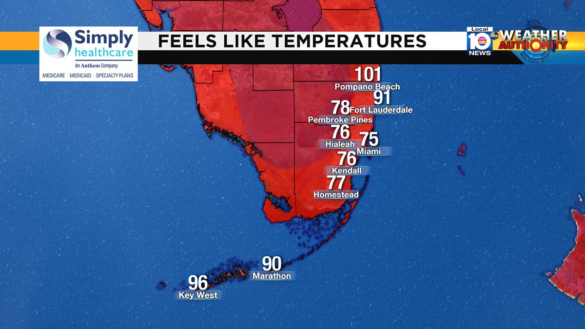 It's 3PM! Check out the heat index. #BROWARD #MIAMIDADE #FLKEYS Presented by Simply Healthcare https://t.co/HdZosyHcpo