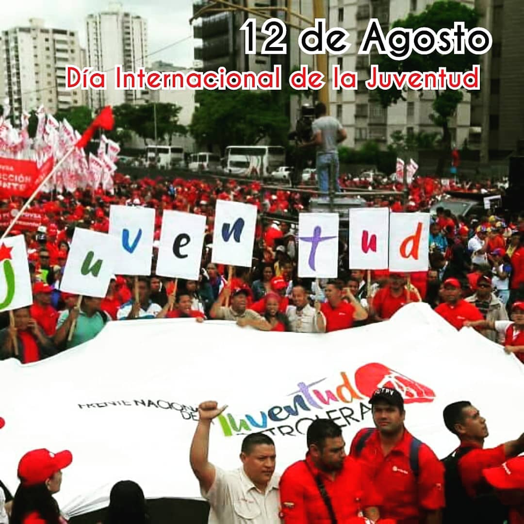 PDVSA's tweet photo. 🇻🇪RT @AnthonySilvaRo2:¡Felicidades a todas las mujeres y hombres! Con ímpetu y rebeldía revolucionaria forman parte de la gran familia del @FNJPetrolera || Feliz día Internacional de la Juventud, Generación de Oro

#JuventudPorLaPaz https://t.co/EOuiPlpGyS