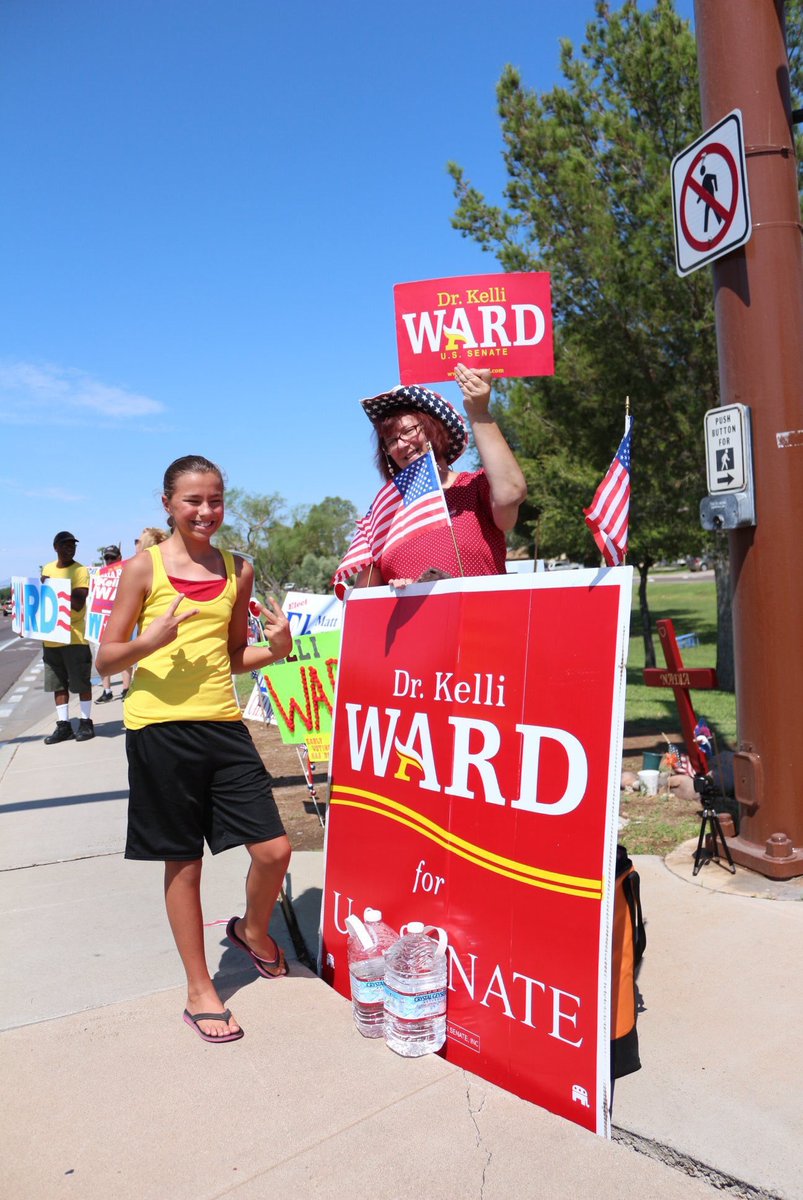 win_az18's tweet photo. WARD Waves are catching on in AZ. The PEOPLE’s choice:  .@kelliwardaz. #AZSEN #MAGA @POTUS @realDonaldTrump @foxandfriends  @ericbolling @seanhannity @IngrahamAngle @Varneyco @abc15 @CBS5AZ #WardWave https://t.co/39m7x7TjWZ