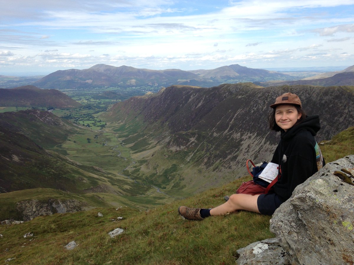 On Dalehead (2470 ft) in the Lakes while walking the nine mile Newlands Round with one of my two best friends, AKA the beautiful Emma Mullin; one tough walk