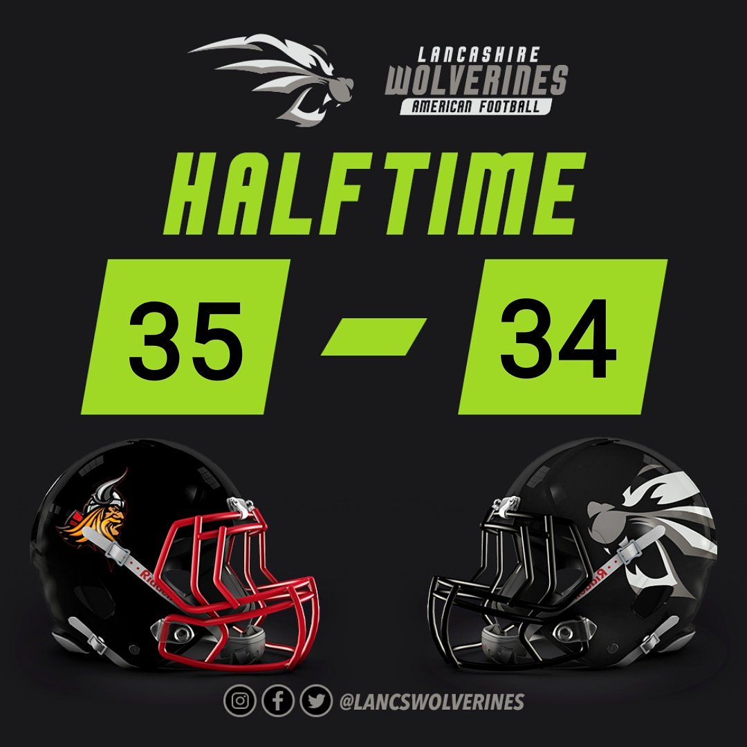LancsWolverines's tweet photo. HALF-TIME!

Vikings 35 - 34 Wolverines

#AmericanFootball #NFL #Lancashire #Biteback #Wolverines https://t.co/6vj3IX4LEo