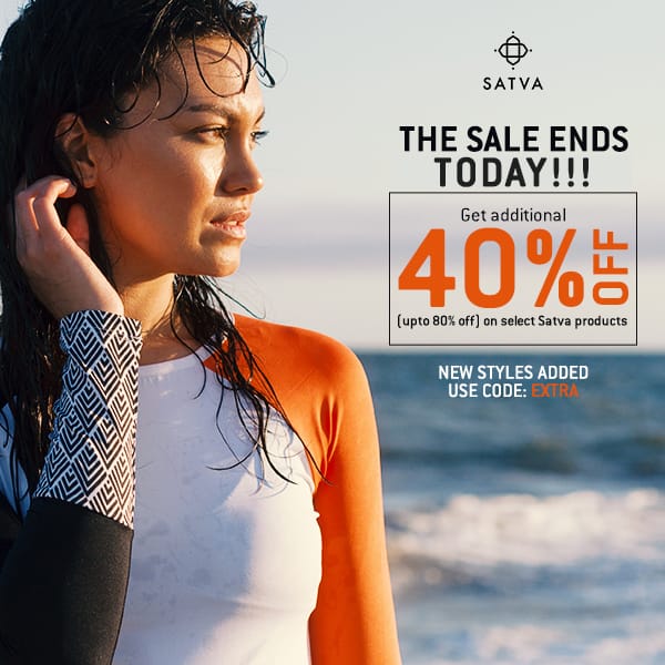 The sale ends today!! Snatch the best Satva products at an additional 40% off (upto 80% off).
bit.ly/Summer-End-Sal… 

Use Code: EXTRA

#Satva #SatvaLiving