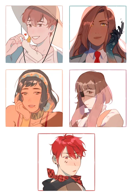 lovely ocs belong to @eskbl @Kushexi @EvaBeeSmith @megugu @TrapTeri 

thank u for letting me draw them! had a lot of fun drawing these cuties ?? 