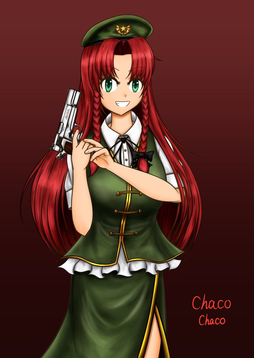 ちゃこちゃこ 怪文書のバーサーカー 皆さんが今まで描いた中で一番気に入ってるめーりんが見たい ブローニングハイパワーの紅さん 帽子もちゃっかり軍用ベレー帽です 元グリーンベレーの俺にry 勝手に絵柄に合っているキャラだと思っているのでまた描い