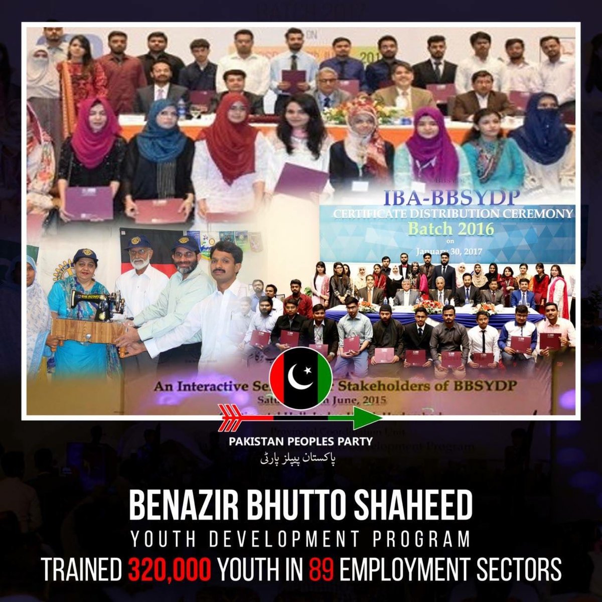 RoymMalik's tweet image. Benazir Bhutto Shaheed Youth Development Program (#BBSYDP) trained 320,000 Youth in 89 employment sectors. #PPPDelivered