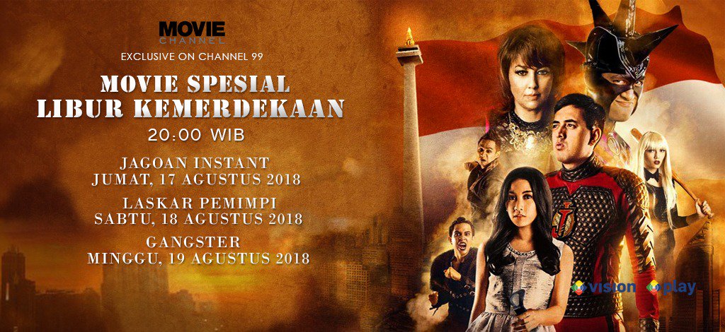 MNC_Movie's tweet photo. Saksikan Movie Spesial Libur Kemerdekaan
Jumat, Sabtu, dan Minggu
Dari tgl 17-19 Agustus 2018
Jam 20:00 wib
Only on Movie Channel
Ch.99 @MNCVisionID https://t.co/U7O48bvWAU