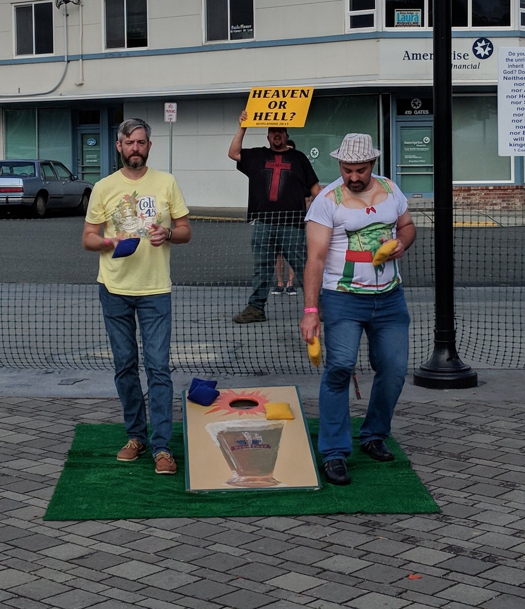 Cornhole protesters.