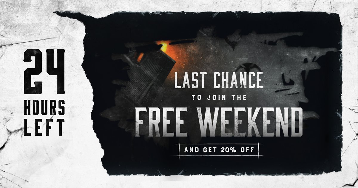 HuntShowdown's tweet image. This is your last chance to play Hunt for free! 

One day left of our Free Weekend on @steam_games, during this time you can also purchase Hunt for 20% less!

Do you have what it takes to become a Hunter in the swamps of Louisiana? 😈