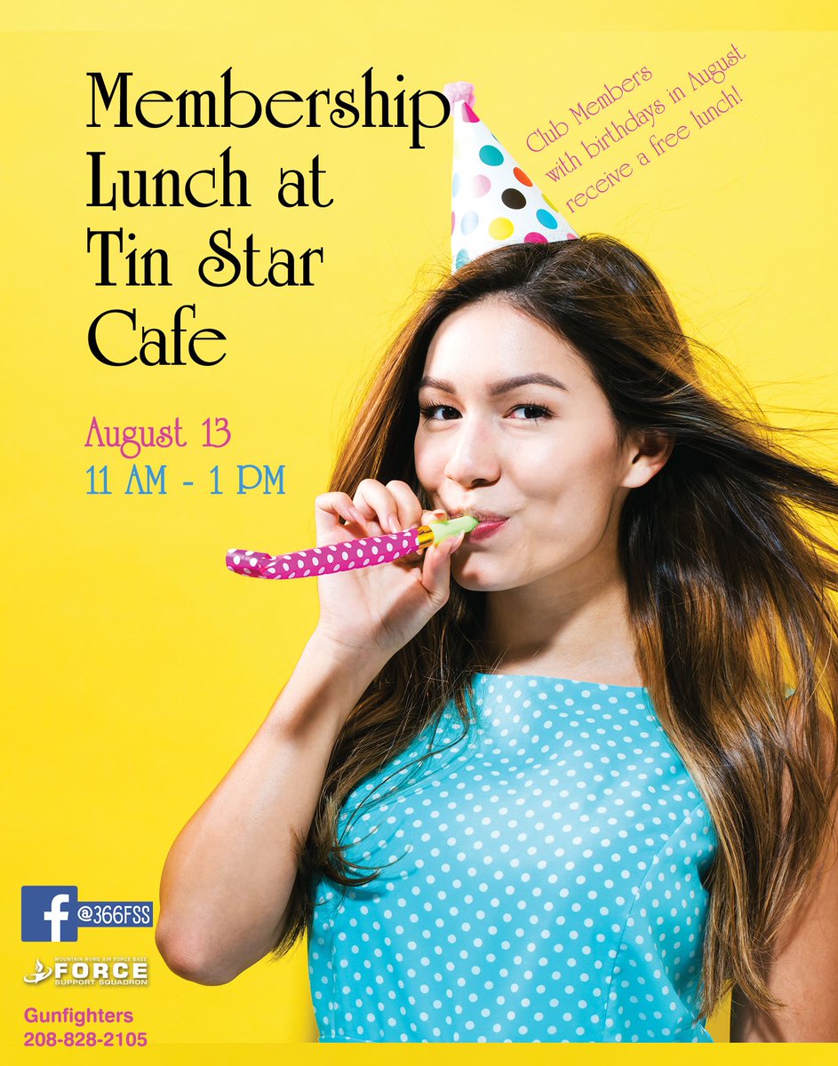 366FSS's tweet photo. Are you a club member born in August? Tomorrow is the day to grab a free lunch on August 13 from 11 AM - 1 PM at Tin Star Cafe! https://t.co/AJzwlj3qxn