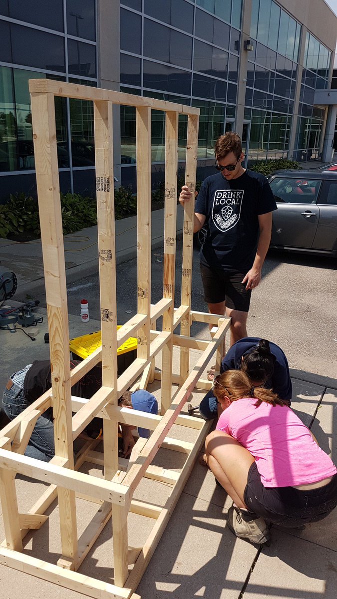 CrozierEngineer's tweet photo. Let the living wall construction commence! The #CrozierMilton team spent yesterday building a living wall that the team also designed. #GreenEngineering https://t.co/bmdqpR61vZ
