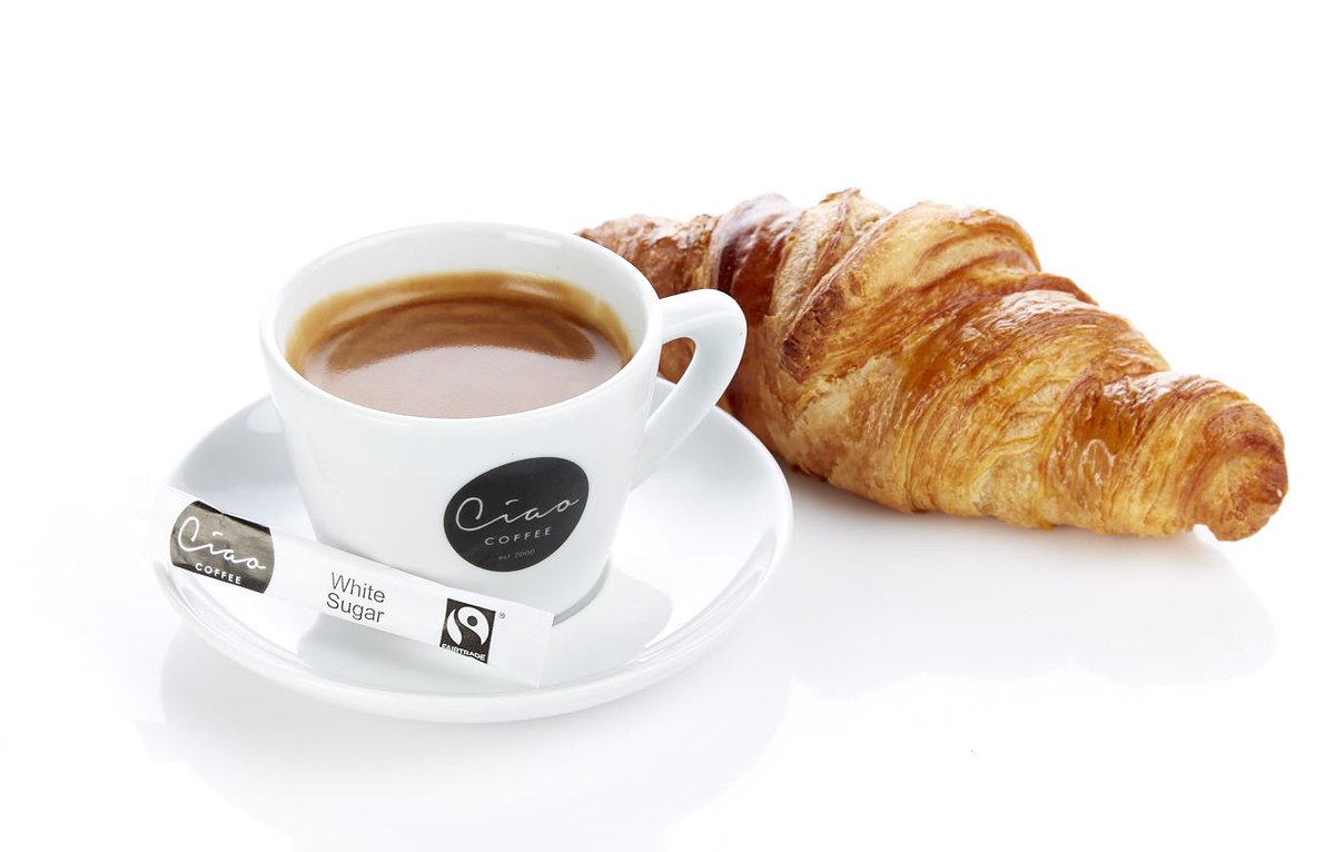 Never too late in the day for an Americano and croissant