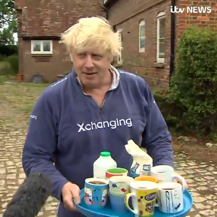 Itv News On Twitter I Have Nothing To Say About This Matter Except To Offer You Some Tea Borisjohnson Greets The Media Armed With A Tray Of Mugs Amid Burka Row Https T Co 6vhnj0miho