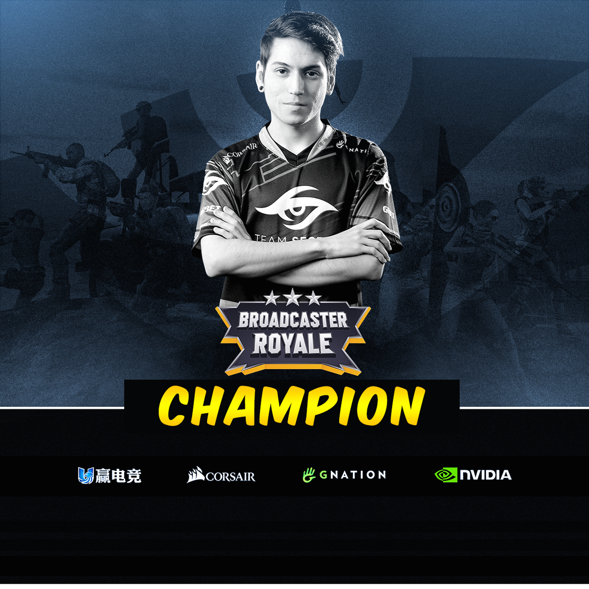 teamsecret's tweet photo. Congrats to @Secret_Fiend for coming in 1st place in the #BroadcasterRoyale #PUBG regional qualifiers. GGWP Secret #RepresentSA once again 😁 https://t.co/NuKoiI4zun
