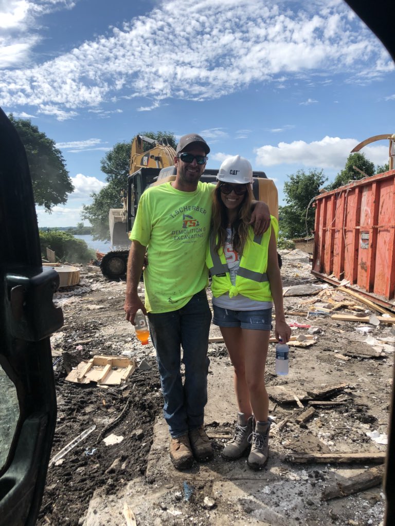 MissyScherber's tweet photo. #datenight on the job-site. Why not. The #hustle of being a #construction couple is real but we wouldn’t have it any other way. Excited for you to get to know how we make it work on our Customer Story by @CaterpillarInc - releases tomorrow!! https://t.co/KpBb7bW4Jp