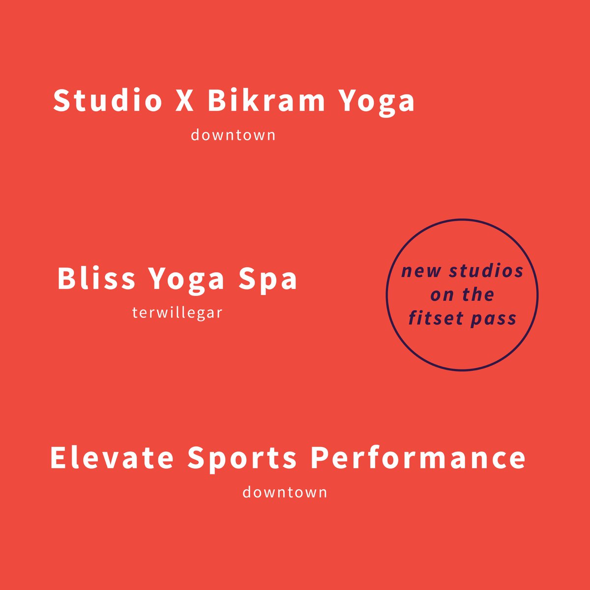 New Studios on the Fitset Pass!