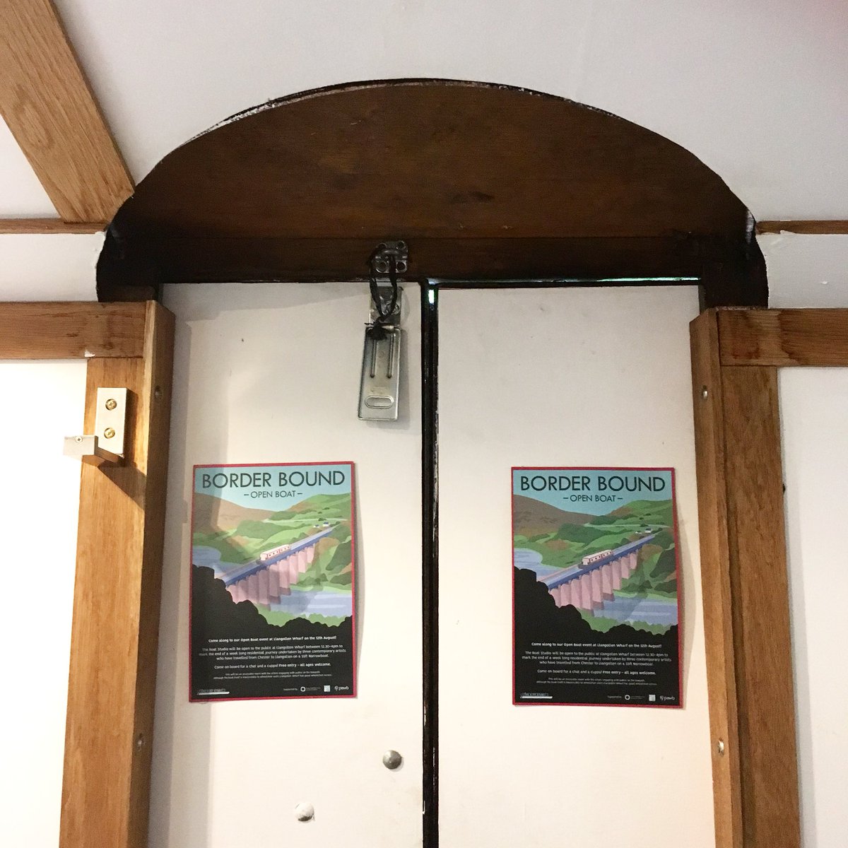theboatstudio's tweet photo. What a fab ‘Open Boat’ today @LlangollenWharf many thanks to Neal for his wonderful hospitality. Also to @Arts_Wales_ @steffanjh @jameshedleyjohn for meeting with us on the journey! Border Bound part 1 is officially over! https://t.co/k5FMJn2CB3