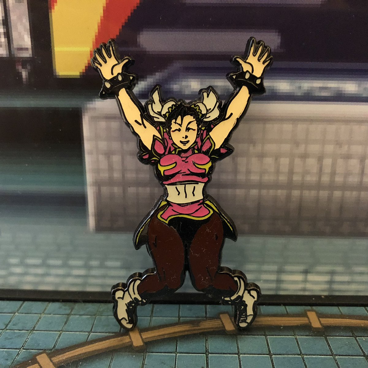 PeteFighter's tweet photo. Love these pins by @udonent designed by @vostalgic 👌🏻 
I loved seeing people get the ones they wanted from the blind draw boxes at @Comic_Con 
#udonent #longvo #streetfighter #capcom https://t.co/RbISt6J3xD