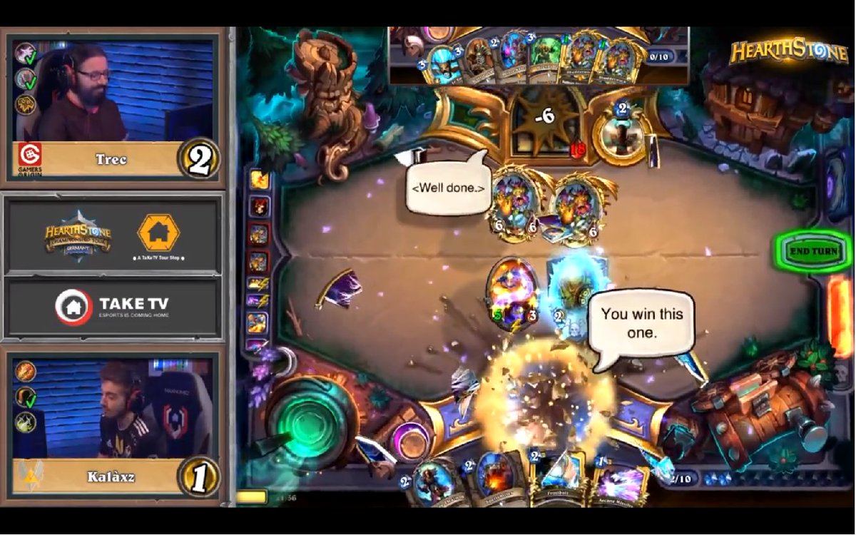 M_TCG_FR's tweet photo. Bravo à @GO_Trec pour sa belle victoire face à @KalaxzHS ! L'année des Français sur #Hearthstone ? Ca semble être le cas ! Encore bravo aux 5 qui sont partis en Allemagne #HCTGermany https://t.co/8lFQ9OgsTO