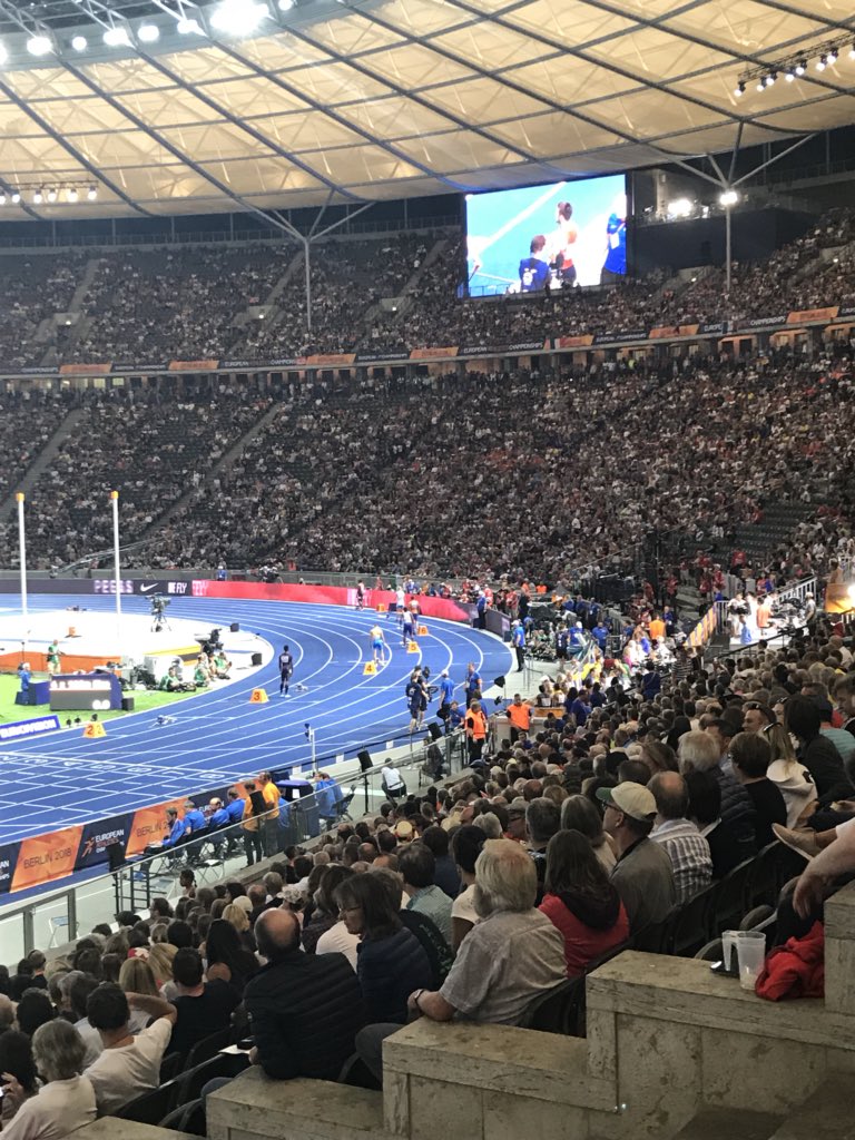 matty5573's tweet photo. What an incredible #EuropeanAthleticsChampionship congratulations @berlin_2018 for a great show. Final race about to get underway https://t.co/wwdHmF7zXr