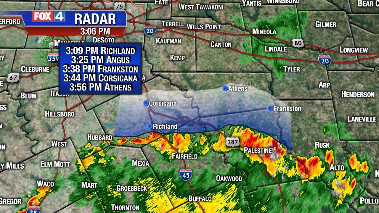 Dan Henry on Twitter "Strongest storm is SE of Palestine and capable