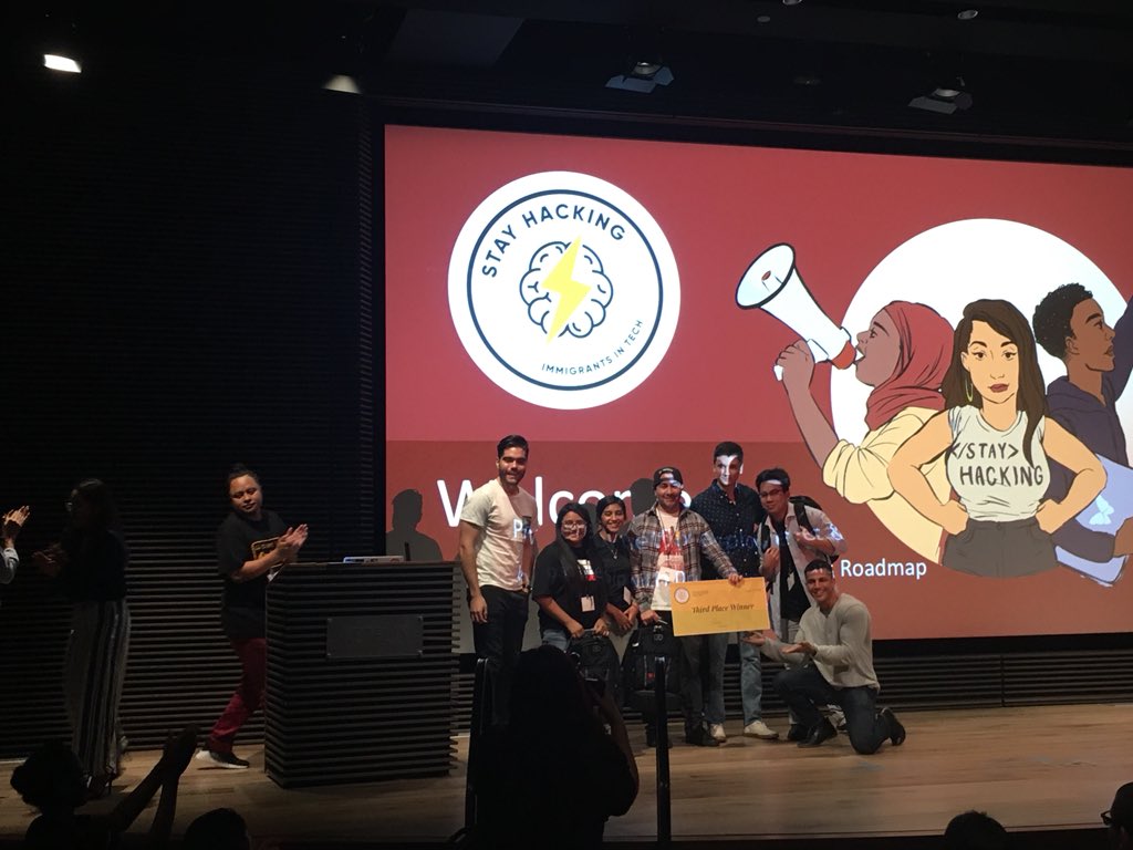 stayhacking2018's tweet photo. Congrats to team Sueños for winning third place! https://t.co/z9UygKkpT0