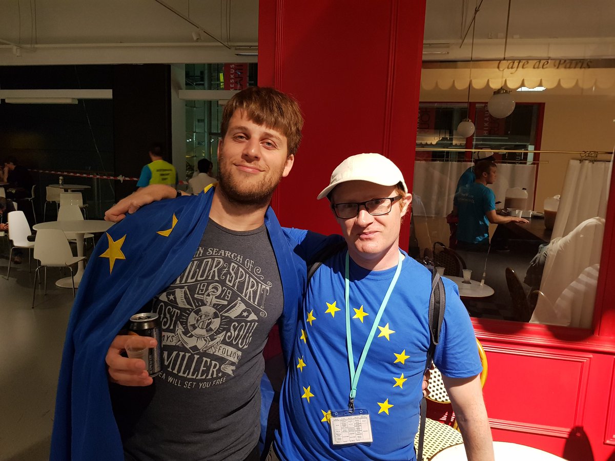 g7vdj's tweet photo. I wore the same style shirt in 1999 but do so with extra pride this year #icps2018 #bollockstobrexit https://t.co/tAu1h7tQQL