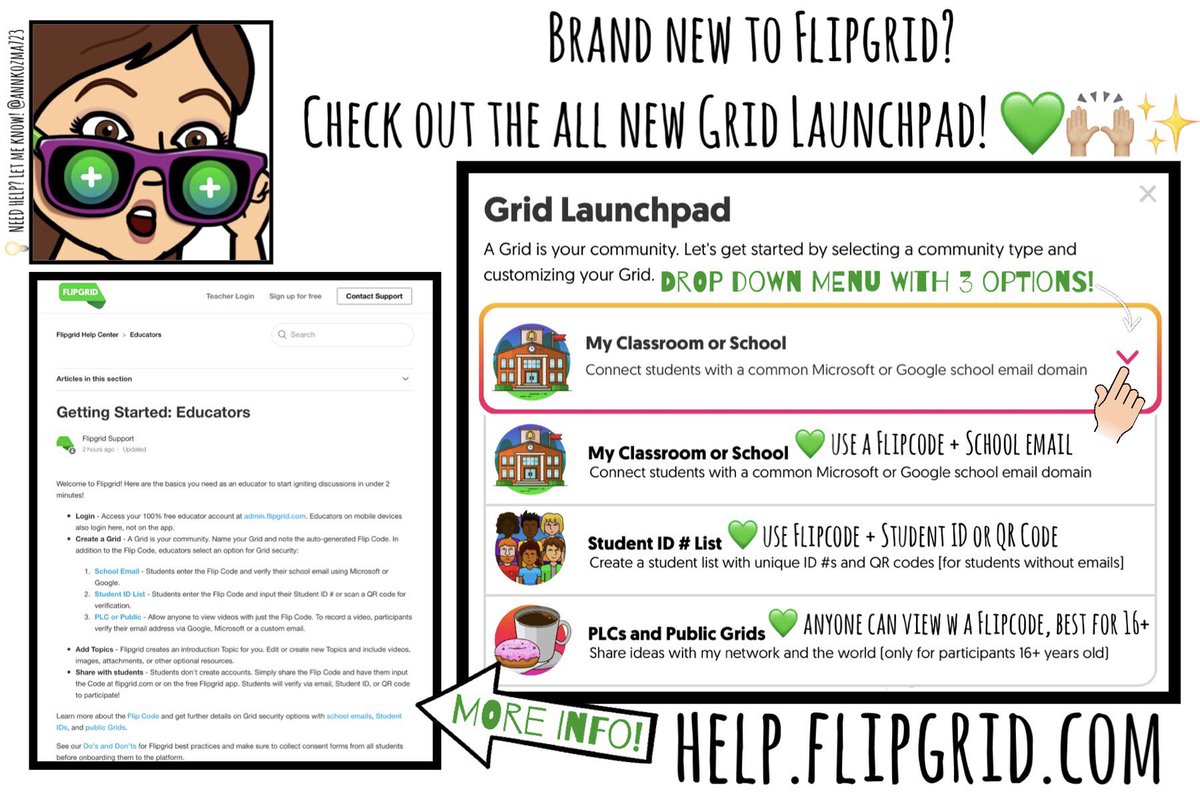annkozma723's tweet photo. 💡Did you know that @flipgrid has a super rad help page? For reals... https://t.co/Y54diS4OdK has tons of helpful tips! It’s all up to date w new info since the big update on 8.1.18. For those of you just catching #flipgridfever be on the lookout for new #FlipTips coming soon! https://t.co/ZihYJETCyq