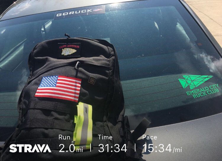 JuggernautF3's tweet photo. Man, it is 🔥HOT🔥 outside! 1/2 Murph (no run) subbed out the pull-ups with lunges then hit two very miserable miles. #goruck #starcoursetraining #rucktraining #rucking https://t.co/dAgUqUI4w8
