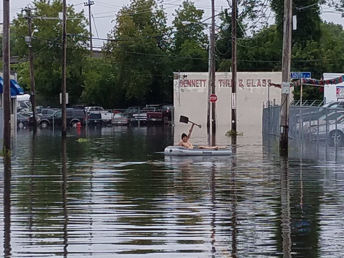 Lynn streets which are prone to flooding during large storms are still impassable at this time. Most of these streets are in West Lynn. Please continue to avoid any area with flooding......no matter what mode of transportation you have. (That is an inflatable mattress)