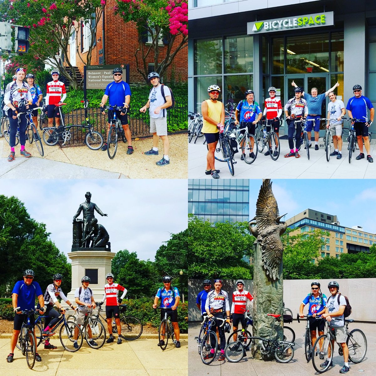 Chris_Roell's tweet photo. Led the mighty crew on today's @bicyclespace #CityExplorers ride on a #bikedcfreedomride to celebrate the fight & struggle for human #freedom. Can you name the places we rode to from the pictures? #bikedc #bspacerides #UnitedToLove #UnitedAgainstHate #dcproud #welovedc #dcisreal https://t.co/556fF1idHd