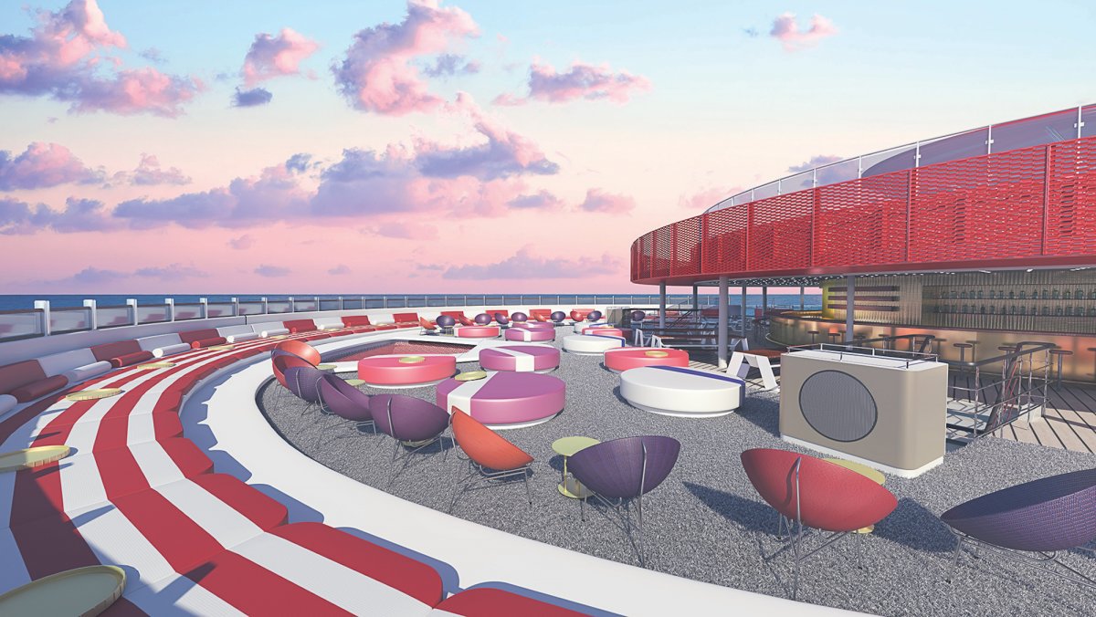 teamtourist's tweet photo. Wow! Take a look at the amazing first ship from @VirginVoyages! Who's planning on cruising on this ship in 2020? #CruisinWithTeamTourist https://t.co/G89cKrfFTa