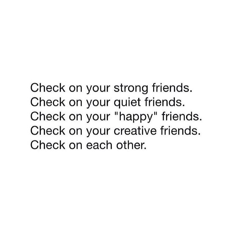 Reach out &amp; check on someone. Maybe a quiet teammate, or a loud one, one you see all the time, or one you rarely get to see, one who gets along with everyone, or the one who doesn’t. Let somebody know you’re there for them..it just might be what they need to hear ❤️