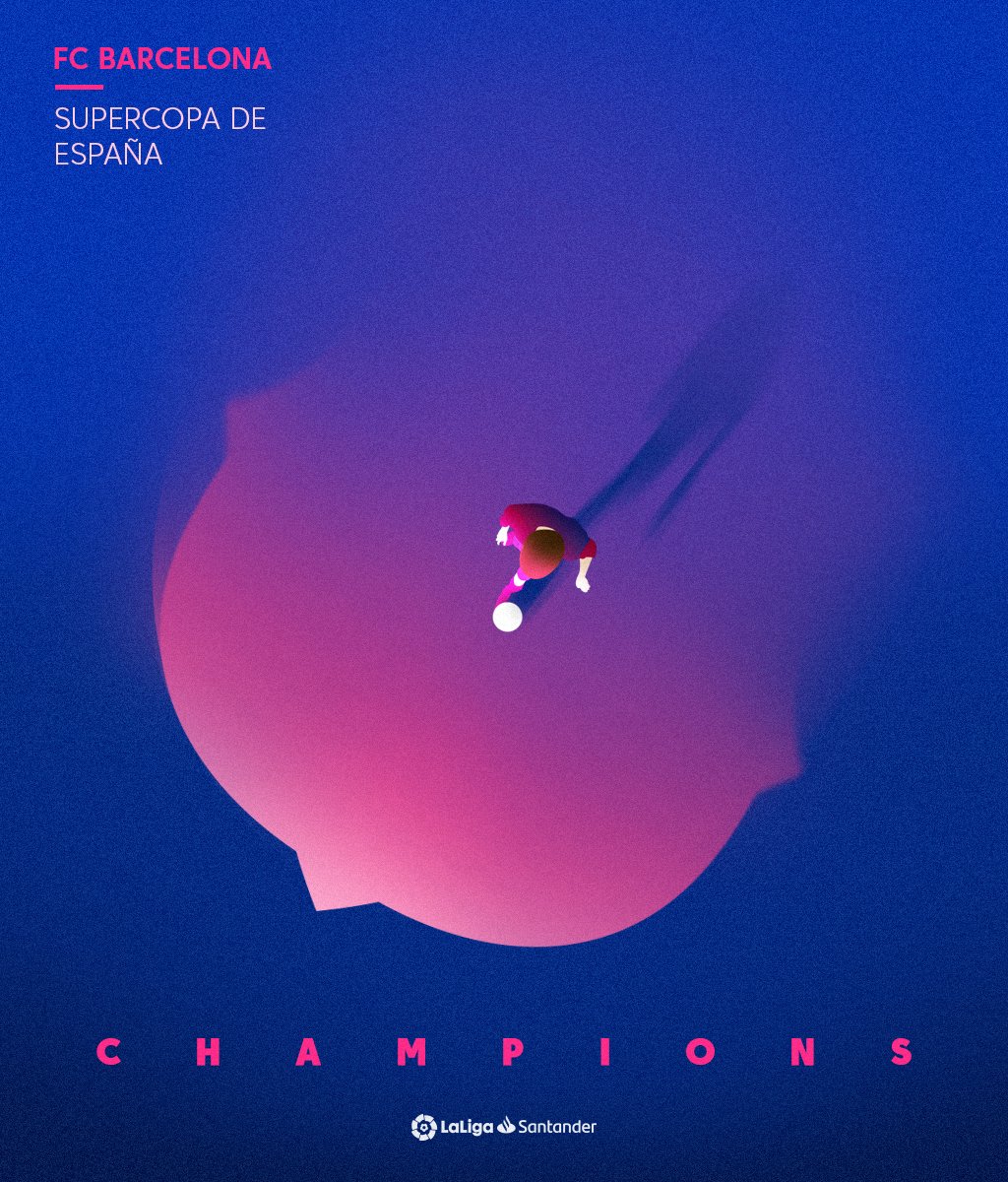 LaLiga's tweet photo. ¡El Barça es el CAMPEÓN de la #Supercopa 2018! 🇪🇸🏆 https://t.co/c7dTqJT7Je