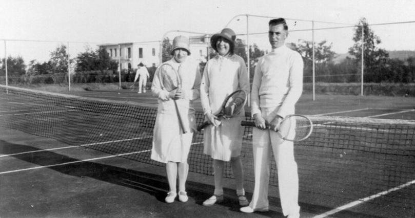 Tennis on the new Parliament House courts, Canberra 1928