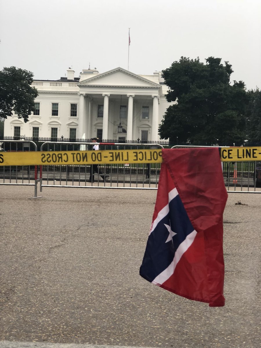 RT ThomasRachkoJr: A tatter of a confederate flag found after the Unite the Right 2 rally strewn across police tape. Their protest in front of the White House was small and fleeting. #AgainstHate #ShutItDownDC