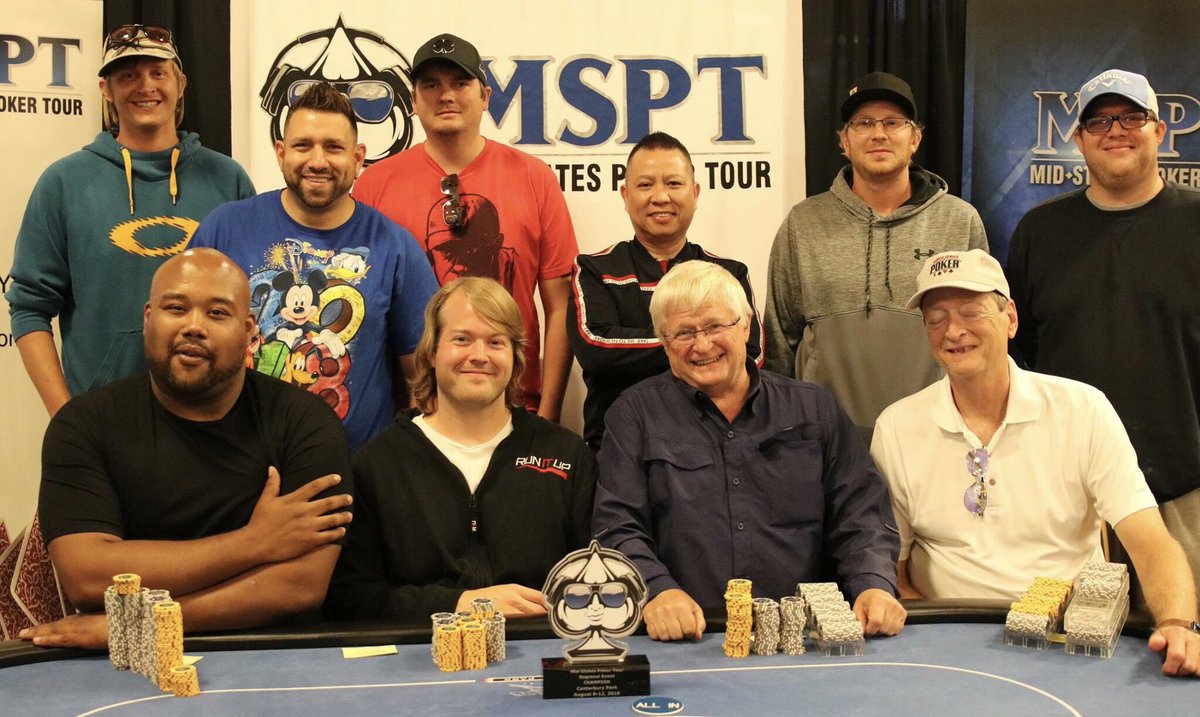 msptpoker's tweet image. Final Table in the $350 Regional Event at @CanterburyCards
#canyoufeelit

SAAD GHANEM - 5.1M
DAVID RUTLEDGE - 2.8M
DANA ISAACSON - 2.3M
PAUL CROSS - 2.3M
MATTHEW HAMILTON -  2.1M 
JOSHUA MATTI - 1.8M 
ALEX JUEDES - 1.7M 
COLE FUCHS - 1.2M 
MIKEY WANGH -  925k
AJ THOMPSON - 910k