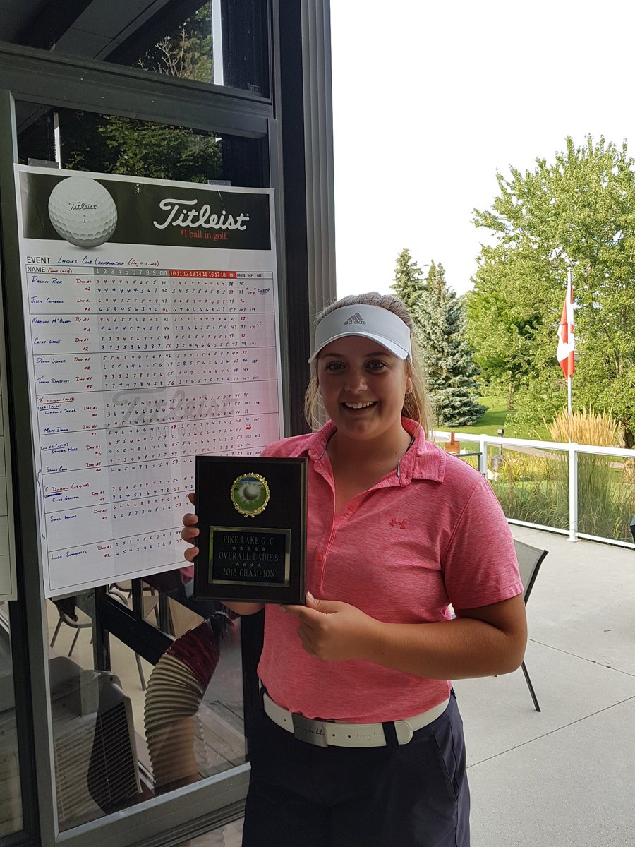 Congrats @rachrier for your victory in the club C <a href="/PikeLakeGolf/">Pike Lake Golf Ctr.</a> Rounds of 75, 79 will do😉👏. New two day personal record of 154!