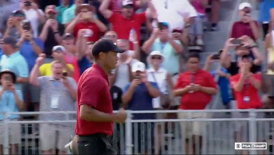 SInow's tweet image. A 64 on Sunday. Eight birdies on the day. Tiger Woods is back.