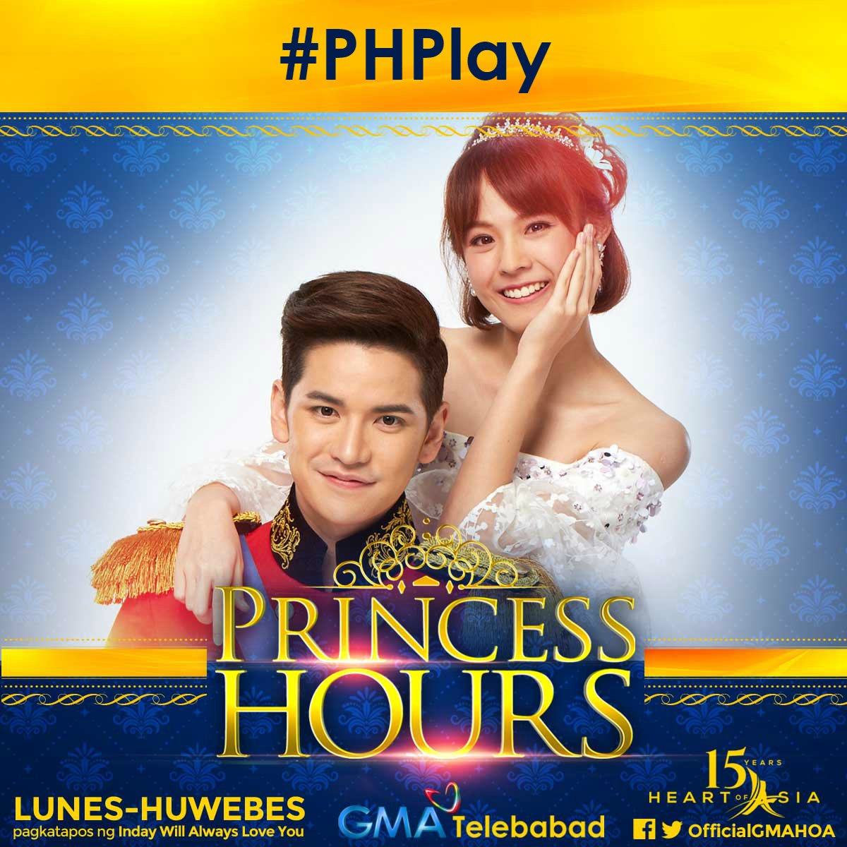 OfficialGMAHOA's tweet photo. #PHPlay ang official hashtag for today.

#PrincessHours | Pagkatapos ng 'Inday Will Always Love You' https://t.co/cZDMqetKL3